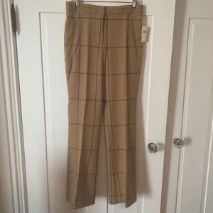 Anthropologie Plaid trousers. Camel Windowpane
